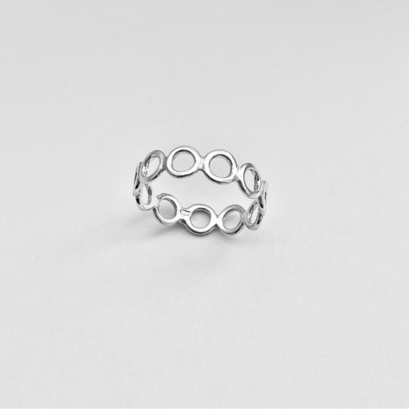 Sterling Silver Thin Small Eternity Open Circle Band, Halo Ring, Silver Rings - Picture 5 of 12